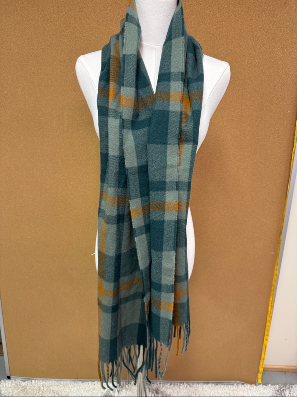 Sonoma Teal and Tan Plaid Men's Scarf